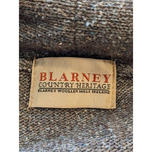 Blarney Woollen Mills Silk Merino Wool Buckle Knit Poncho Sweater Dolman Taupe - Picture 6 of 8